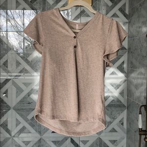 Ruffle sleeve blouse with buttons